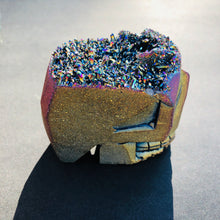 Load image into Gallery viewer, Louie Rainbow Titanium Quartz Skull - MOONCHILD PRODUCTS