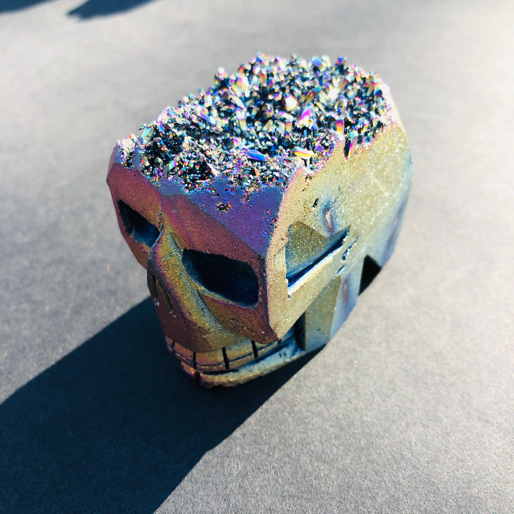 Louie Rainbow Titanium Quartz Skull - MOONCHILD PRODUCTS